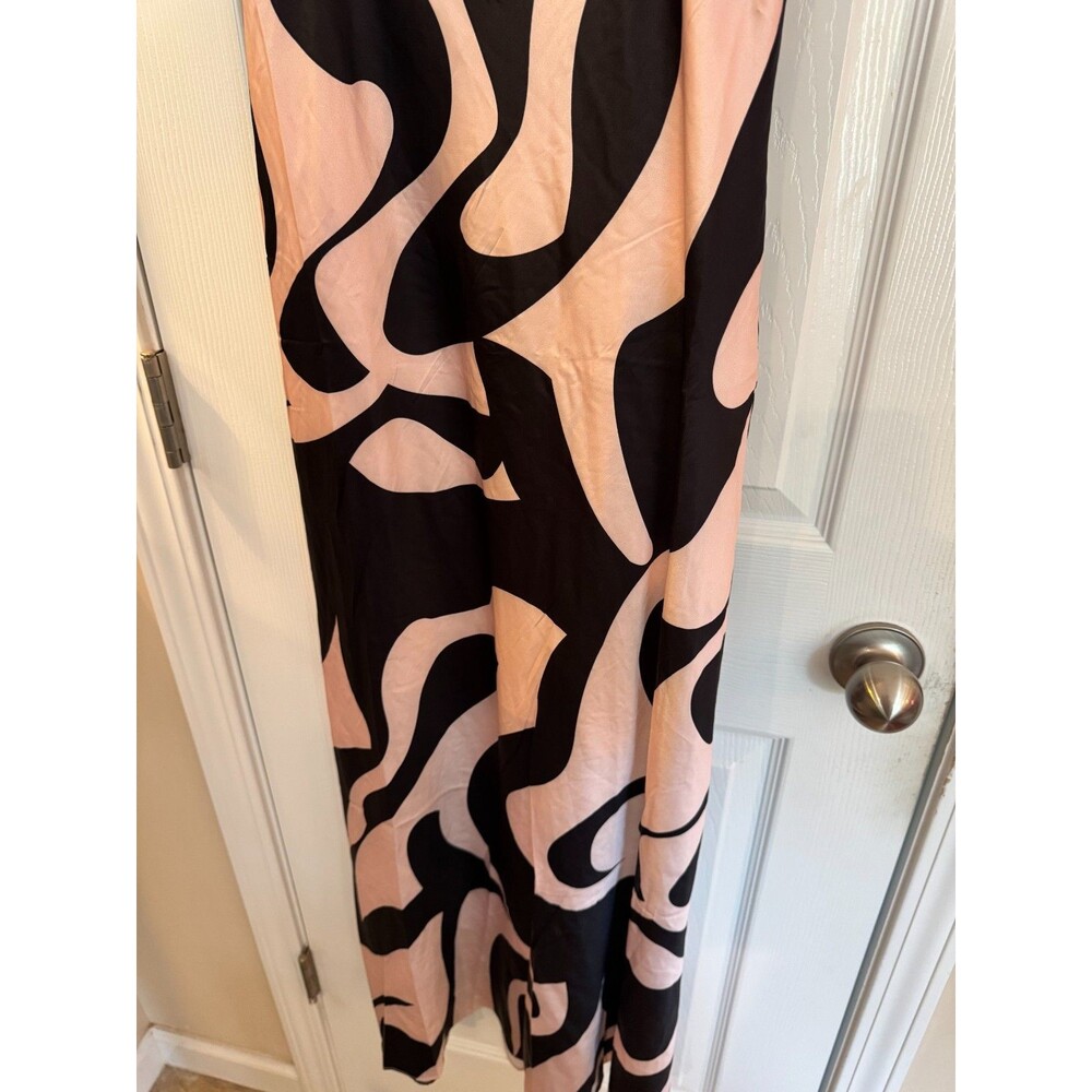 Petal & Pup Slip Midi Dress Sz 8 NWT Pink Black Abstract Strap Vacation Wedding - Picture 5 of 12